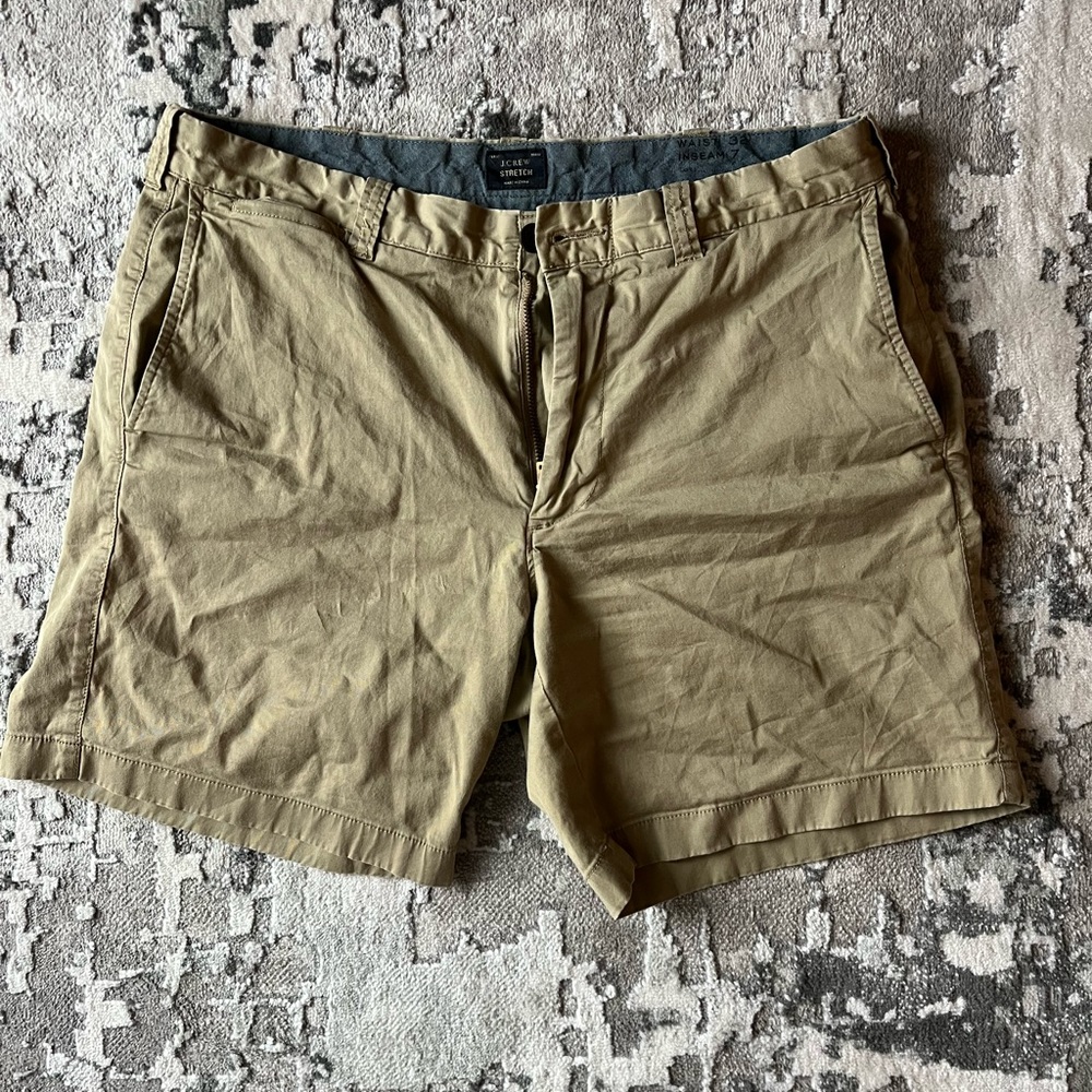 J Crew Khaki shorts in great condition, very soft!